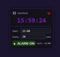 MM clock window